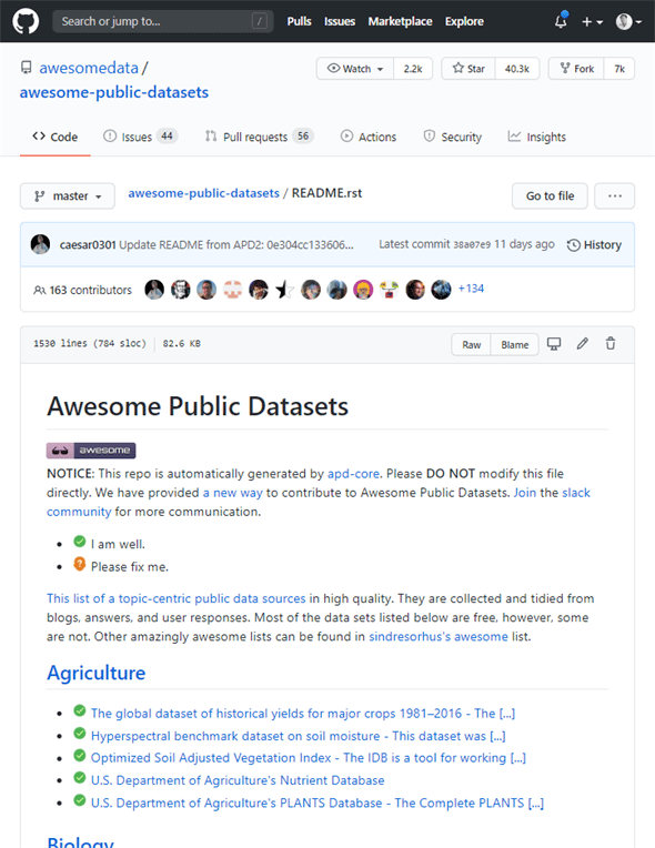 }2@Awesome Public Datasets